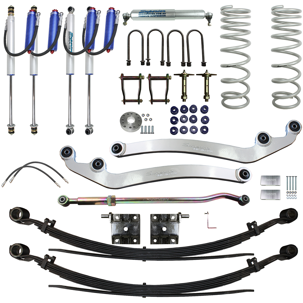 Superior Engineering 4 Inch (100mm) Lift Kit Suitable For Toyota LandCruiser 79 Series Dual Cab 8/2016 on 4.5lt V8 - SUP-79G2-DC-8-KIT-4INCH